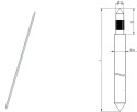 Lightning protection rod L-1500 sharpened Fi-16 (1.50mtr.).