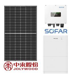 Zestaw Hybrid 6,2 kW: SOFAR HYD6KTL-3PH + 15*JOLYWOOD 415W Czarna rama + Magazyn energii Sofar 10kWh BTS E5-DS5