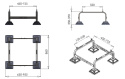 Wärmepumpenhalterung Rahmen-Fuß-Mini-Lichtstativ, 4-Fuß 700 x 490-795 , FF-755